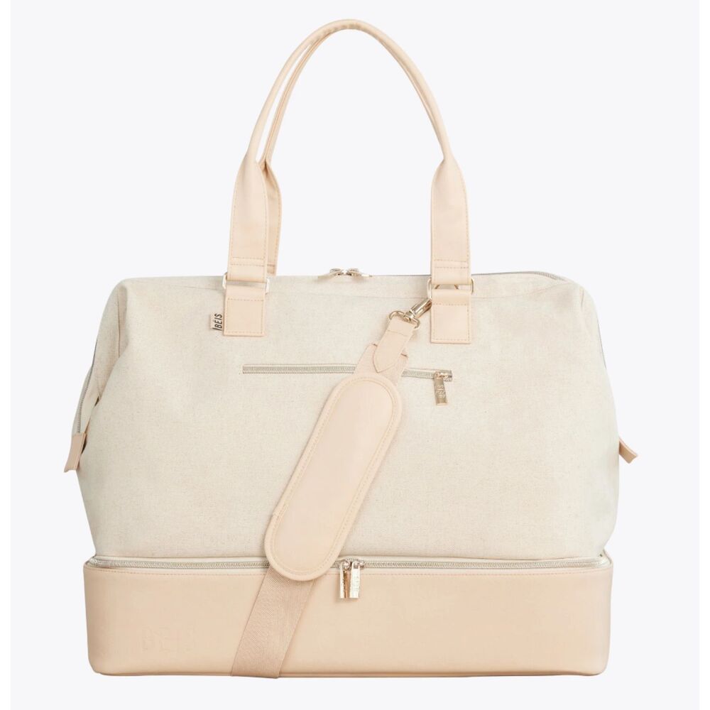 Brand New Without Tags Beis The Weekender Duffle Bag in Beige